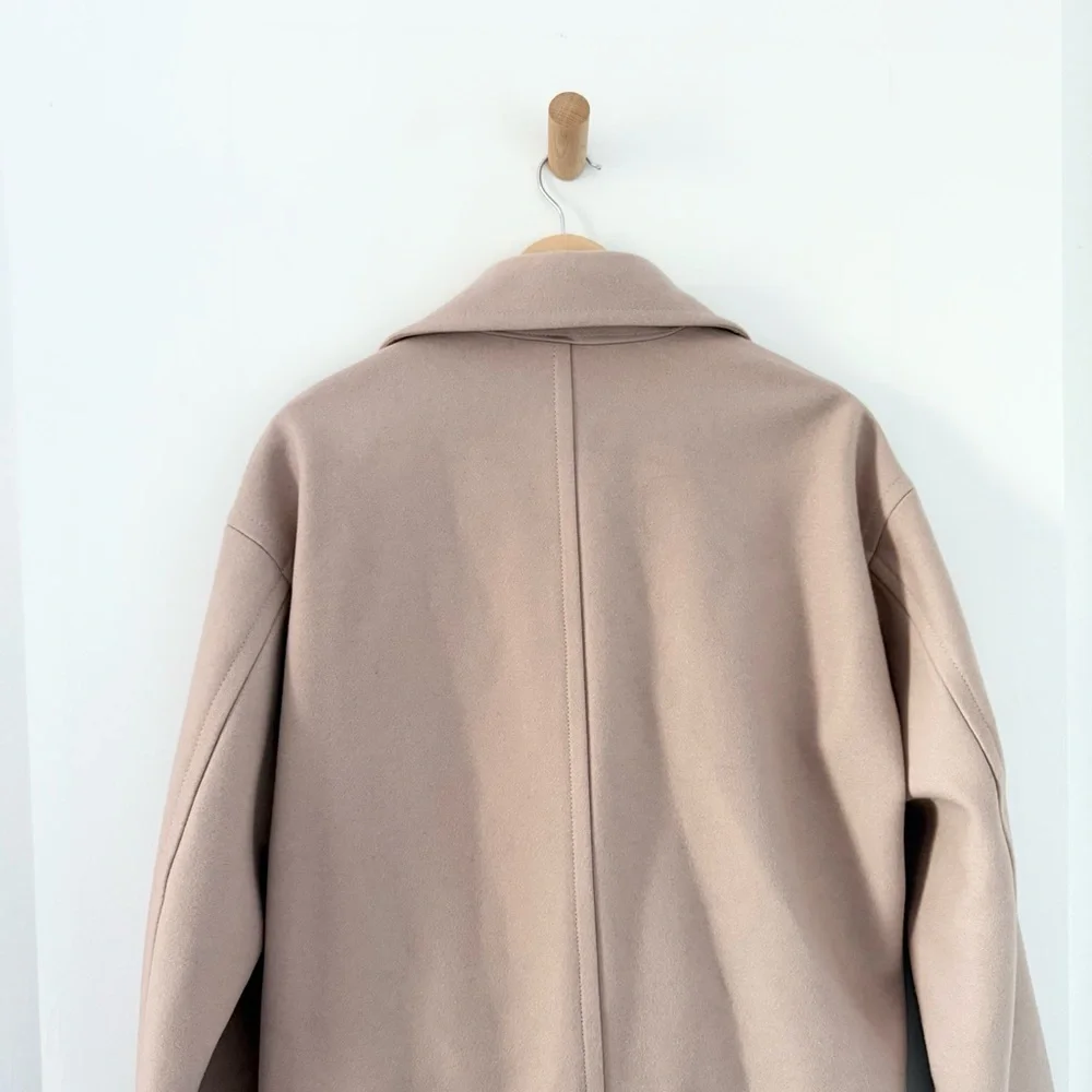 AllSaints blush pink Indira Nesi wool belted wrap coat - Large - Picture 14 of 14